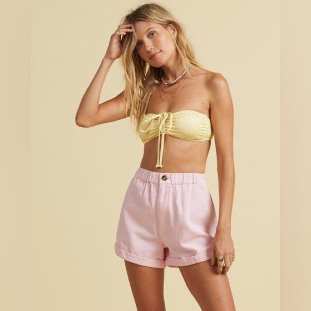 Billabong Light Pink High-Waist Rolled-Hem Shorts